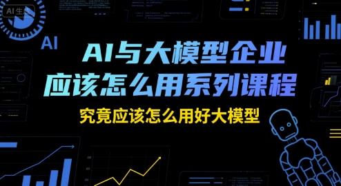 AI与大模型企业应该怎么用系列课程，究竟应该怎么用好大模型-青年网赚