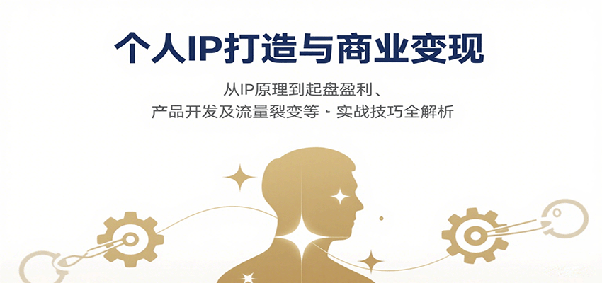 个人IP打造与商业变现，从IP原理到起盘盈利、产品开发及流量裂变等实战技巧全解析-青年网赚