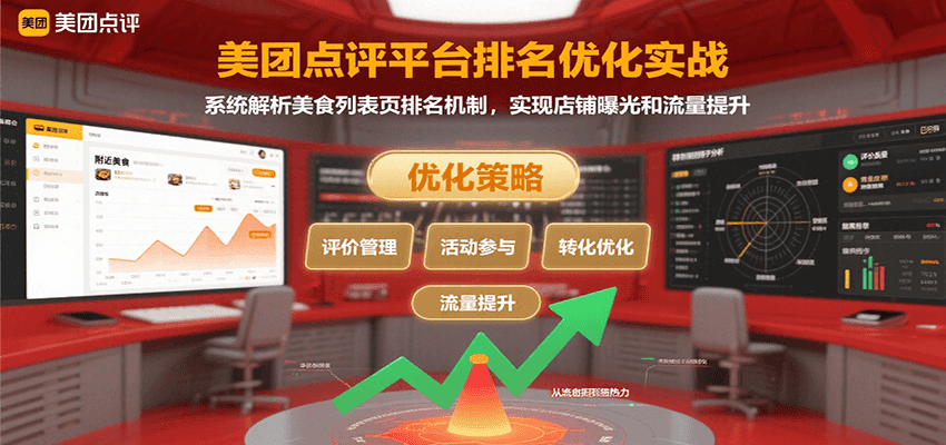 美团点评平台排名优化实战，系统解析美食列表页排名机制，实现店铺曝光和流量提升-青年网赚