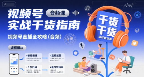 视频号实战干货指南，视频号直播全攻略(音频)-青年网赚
