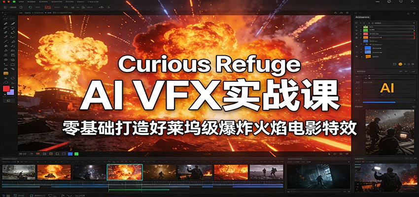 Curious Refuge AI VFX实战课，零基础打造好莱坞级爆炸火焰电影特效-青年网赚