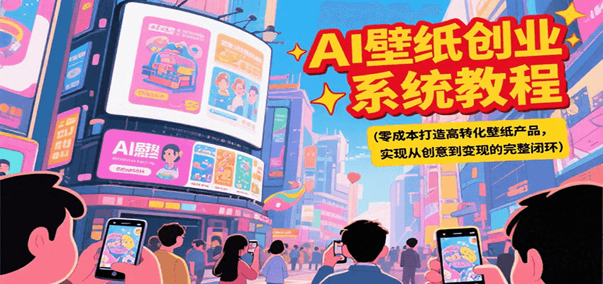 AI壁纸创业系统教程，零成本打造高转化壁纸产品，实现从创意到变现的完整闭环-青年网赚