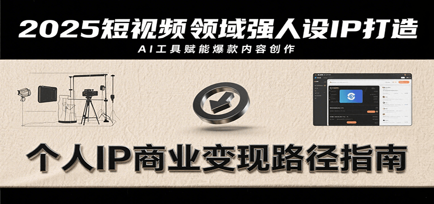 2025短视频领域强人设IP打造，结合爆款案例与AI工具应用，从个人出镜到商业成交转化-青年网赚
