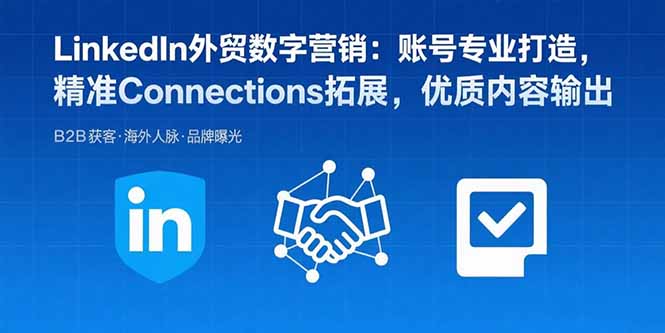 LinkedIn外贸数字营销：账号专业打造，精准Connections拓展，优质内容输出-青年网赚