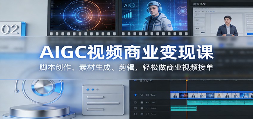 AIGC视频商业变现课：脚本创作、素材生成、剪辑，轻松做商业视频接单-青年网赚