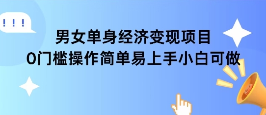 女单身经济项目变现周期长可复购率高日入1k+-青年网赚