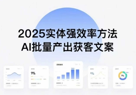 实体强效率方法：AI批量产出获客文案，2025年普通人拥抱AI，实现实体创收-青年网赚