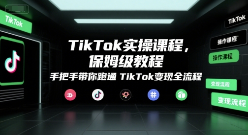 TikTok实操课程，保姆级教程，手把手带你跑通TikTok变现全流程-青年网赚