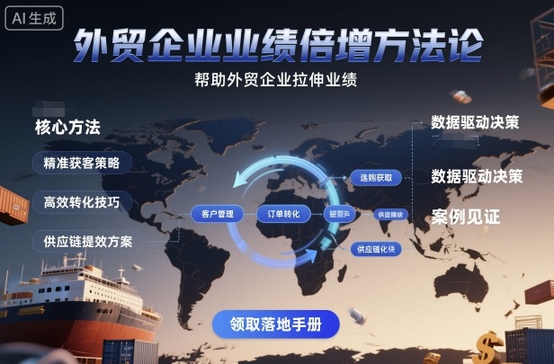 外贸企业业绩倍增方法论，帮助外贸企业拉伸业绩-青年网赚