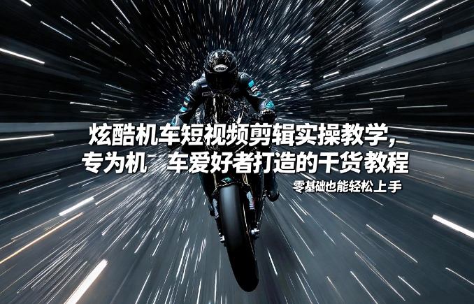 炫酷机车短视频剪辑实操教学，专为机车爱好者打造的干货教程，零基础也能轻松上手-青年网赚