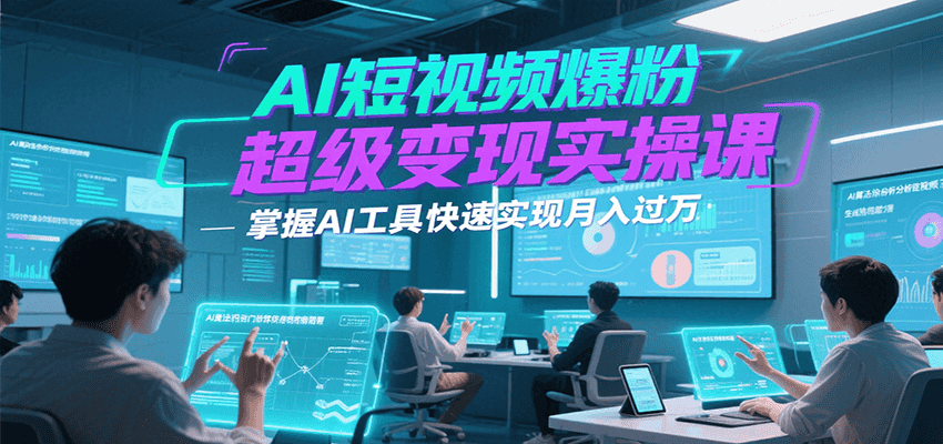 AI短视频爆粉超级变现实操课，掌握AI工具快速实现月入过万-青年网赚