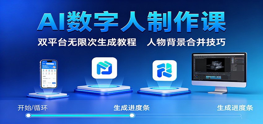 AI数字人制作课:双平台无限次生成教程,人物背景合并技巧-青年网赚