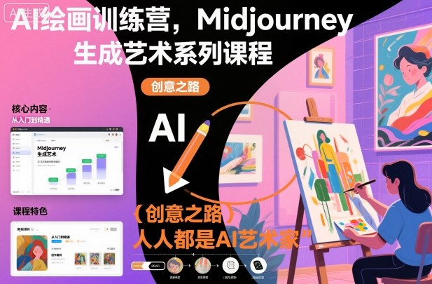 AI绘画训练营，Midjourney生成艺术系列课程，人人都是AI艺术家-青年网赚