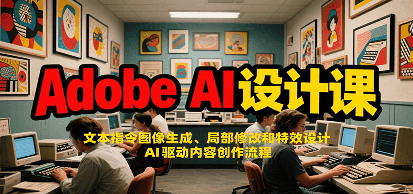 Adobe AI设计课：文本指令图像生成、局部修改和特效设计，AI驱动内容创作流程-青年网赚