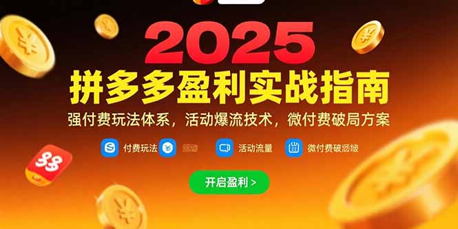 拼多多盈利实战指南，强付费玩法，活动爆流技术，微付费破局方案(更新7月-青年网赚