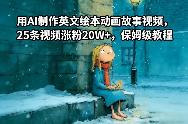 用AI制作英文绘本动画故事视频，25条视频涨粉20W+，保姆级教程-青年网赚
