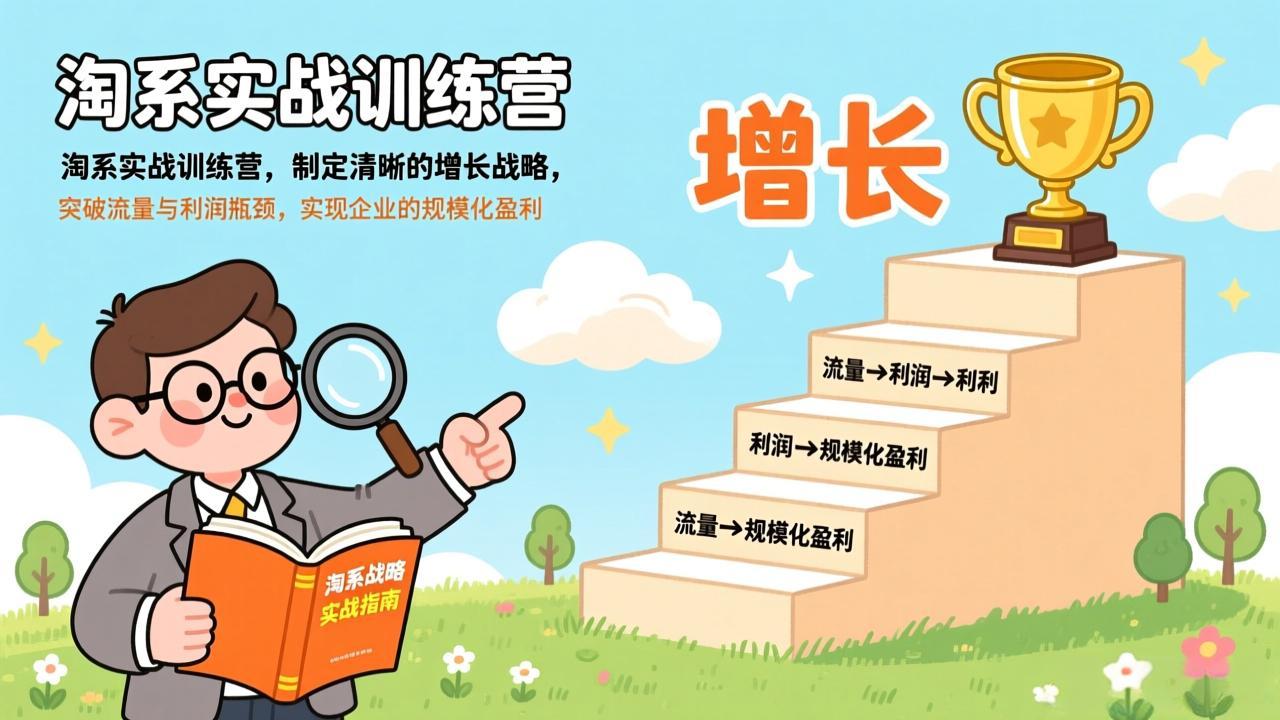 淘系实战训练营,制定清晰的增长战略,突破流量与利润瓶颈,实现企业的规模化盈利-青年网赚