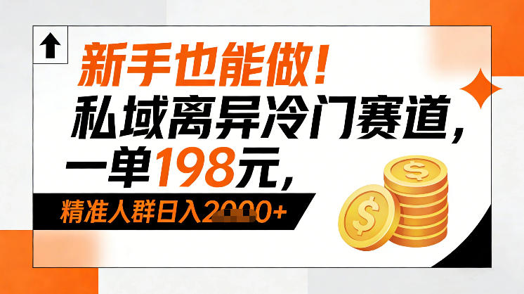 新手也能做！私域离异冷门赛道，一单198，精准人群日入1k+-青年网赚