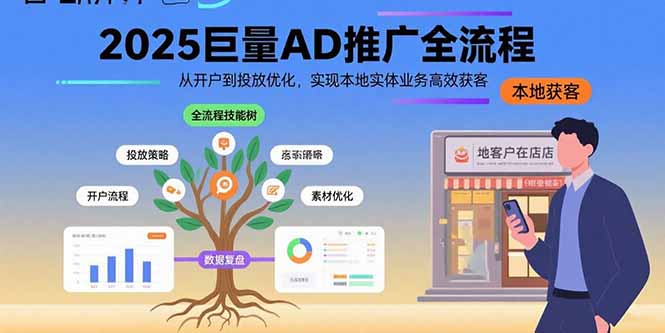 2025巨量AD推广全流程，从开户到投放优化，实现本地实体业务高效获客-青年网赚