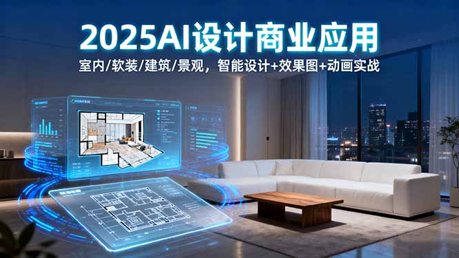 2025AI设计商业应用：室内/软装/建筑/景观，智能设计+效果图+动画实战-青年网赚